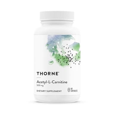 THORNE - Acetyl-L-Carnitine - 500 mg - Supports Brain Function, Mood & Healthy Nerve Sensations in the Hands & Feet* - Third-Party Certified - Gluten, Dairy & Soy-Free - 60 Capsules