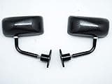 Carbon Look Race Small Mirrors Auto/Bike F1 Type Kit Side Wing Pair RH+LH