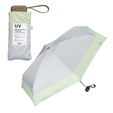 Wpc. Parasol Shade Color block Tiny Shields sun 100% protection from UV ray Shields heat Good for rain or shine Foldable parasol Light weight Stylish Cute Female Women Small Compact Simple 801-16702-102 (Light Gray)