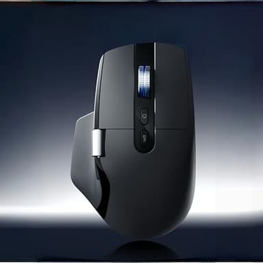 Ergonomic Wireless Mouse with Infinite Scroll & Side Scroll Wheel, Bluetooth & 2.4G Rechargeable Office Mouse, 5-Device Multi-Connection, OLED Display, PixArt 3220 Sensor for Laptop PC Mac(Black)