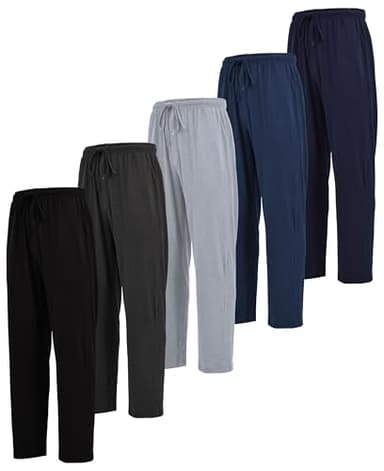 Andrew Scott Men's Cotton Lounge Pants | Multi Packs & Colors | Soft & Light Drawstring Yoga & Sleep PJ Bottoms