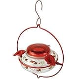 Nature's Way Bird Products Decorative Glass Top-Fill Hummingbird Feeder - Crimson Corsage (DTHF1)