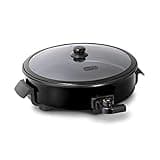 Dash Family Size Electric Skillet with 14 inch Nonstick Surface + Recipe Book for Pizza, Burgers, Cookies, Fajitas, Breakfast & More, 20 Cup Capacity, 1400-Watt - Black