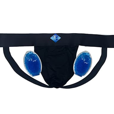 Test-Eeze Vasectomy Jockstrap with Ice Packs (Black, Large)