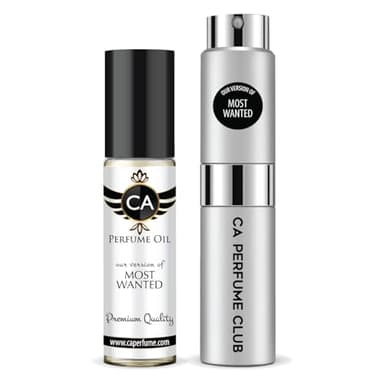 CA Perfume Duo Impression of Most Wanted For Women And Men Perfume Layering Set Long Lasting Travel Size EDP + Body Oil Roll-On Bottle 0.27 Fl Oz+0.33 Fl Oz