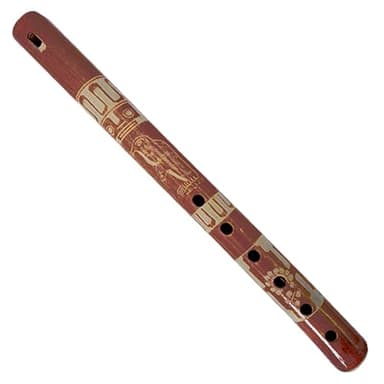 Mia Jewel Shop - Handmade Colored Bamboo Wooden Flute | Tribal Nature Pattern | Native Recorder for Beginners, Meditation & Music Lovers (Tan)