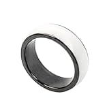 riversmerge NFC White Forum Type 2 215 496 Bytes Chip Universal for Mobile Phone Wearable Smart Ring Waterproof Ceramic NFC Ring for Men or Women(White-NFC 21mm)