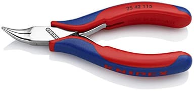 KNIPEX - 35 42 115 Tools - Electronics Pliers, Half Round Tips, 4.5 Degree Angled, Multi-Component (3542115)