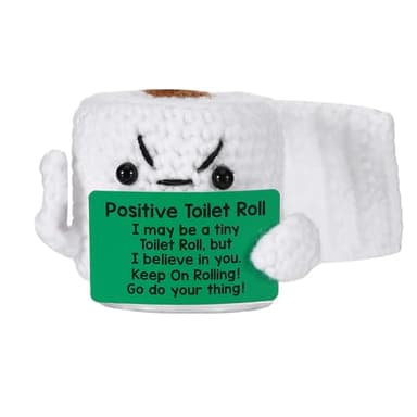 Positive Toilet Roll, Handmade Knitted Emotional Positive Crochet Animals Support Funny Crochet Stuffed Animals Gifts for Women Get Well After Surgery Birthday Gifts for Father Friend Bestie Coworker