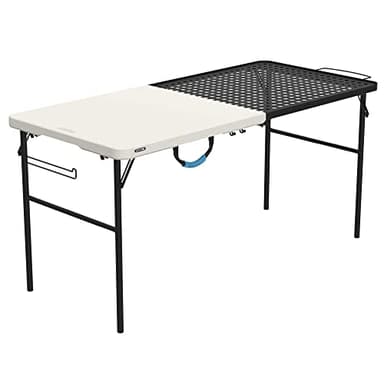 LIFETIME Folding Tailgate Table with Grill Rack, Portable Outdoor Camping Station, 5-Foot
