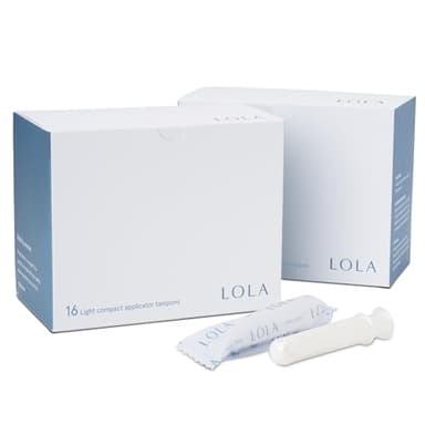 LOLA Light Organic Cotton Tampons, 32 Count - Light Non-Toxic Tampons, Period Feminine Hygiene Products, HSA FSA Approved Products Feminine Care