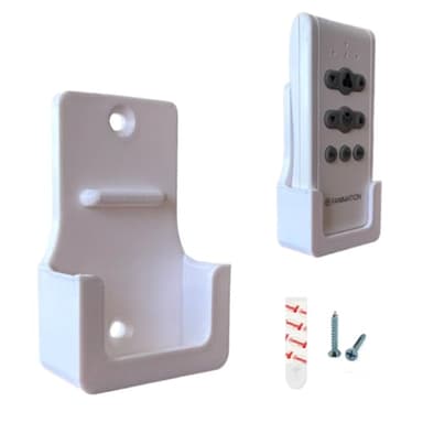 Replacement Wall Mount Holder Compatible with Fanimation CR500 Remote Control, White, 3 Inch Height, Dual Mounting Options