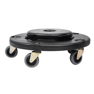 Restaurantware-Dolly ONLY: RW Clean 17.91 x 6.3 Inch Trash Can Dolly, 1 Garbage Can Stand with Caster Wheels - Dustbin Sold Separately, for 20-, 32-, 44- and 55- Gallon Bin, Black Plastic Bin Stand