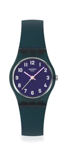 Swatch Lady Womens Casual Watch Polymer Green Quartz Water Resistant Teal Weave