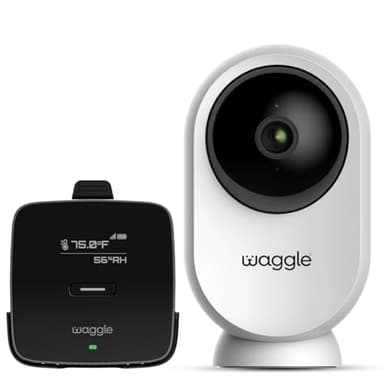Waggle Dog Temperature Monitor & Pet Camera Bundle for RVs - Portable WiFi Cam (128GB) with Motion Alert & Remote Access | Watch Pets While Travelling
