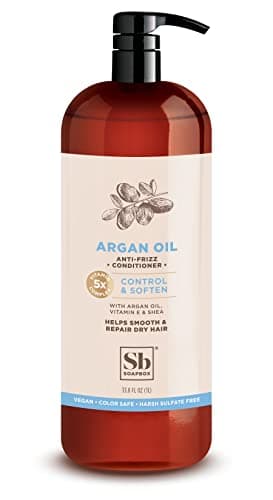 Soapbox Argan Oil & Vanilla Conditioner, Sulfate Free, Paraben Free, Silicone Free, Color Safe, and Vegan Hair Conditioner (33.8 Ounces)
