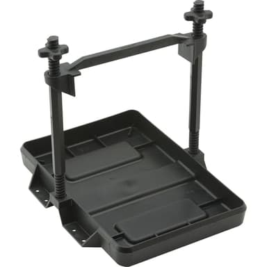 Attwood 9097-5 Heavy-Duty Adjustable Battery Tray, Black – All-Plastic, Rust-Proof, Fits Group 24 Batteries