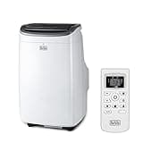 BLACK+DECKER Portable Air Conditioner, 10,000 BTU ASHRAE 128 (6,300 BTU DOE) for Rooms up to 450 Sq. Ft., Portable AC with Follow Me Remote Control and Window Kit, BPACT10WT, White
