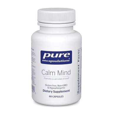 Pure Encapsulations Calm Mind - Calming Supplement - Saffron Extract & Theracurmin Supplement - Supports a Calm Mindset - Gluten-Free, Non-GMO & Hypoallergenic - 60 Capsules (60 Servings)