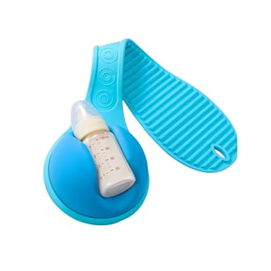 Baby Bottle Holder Hands Free: 2025 New Baby Bottle Holder for Dad Anti-Shedding and Anti-Slip, Suitable for Most Bottle Sizes, Soft Silicone (Blue)
