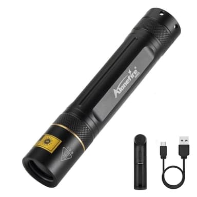 ALONEFIRE SV003 10W 365nm UV Flashlight Portable USB Rechargeable Woods Lamp Black Light for Pet Urine Detection, Resin Curing, Scorpion, Fishing, Minerals, Cure Glue, Bed Bugs with Battery, Charger