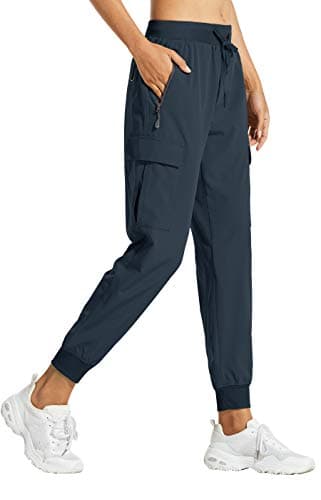 Libin Women's Cargo Joggers Lightweight Quick Dry Hiking Pants Athletic Lounge Casual Travel, Navy XXL