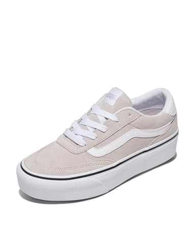 Vans Women's Brooklyn LS Platform Shoe | Chunky Low-Top Sneakers for Fashion, Work & Casual Wear, Suede Taupe Mist, 8.5