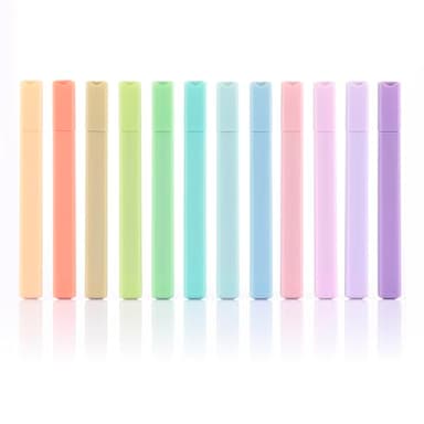 konket- Aesthetic Bible Highlighters No Bleed, Cute Pastel Highlighters, 12 pcs Chisel Tip