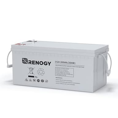 Renogy Deep Cycle AGM Battery 12 Volt 200Ah, 3% Self-Discharge Rate, 2000A Max Discharge Current, Safe Charge Most Home Appliances for RV, Camping, Cabin, Marine and Off-Grid System, Maintenance-Free