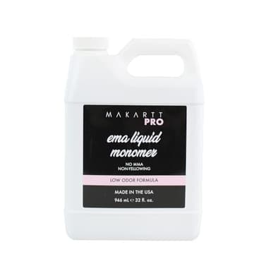 MakarttPro Low Odor, MMA Free Monomer, Made in USA, Non-Yellowing Professional Grade Formula, Beginner Nail Tech Friendly - Essential Acrylic Nail Supply for Nail Technicians (32 fl oz)
