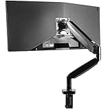 VIVO Premium Aluminum Heavy Duty Single Monitor Arm for Ultrawide Monitor up to 35 inches and 24 lbs, Desk Mount Stand, Pneumatic Height, Max VESA 100x100, Black, STAND-V101Q