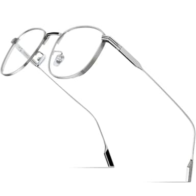 FONEX Titanium Glasses Frame,Myopia Optical Eyeglass Frame for Men and Women 8517 (Silver)