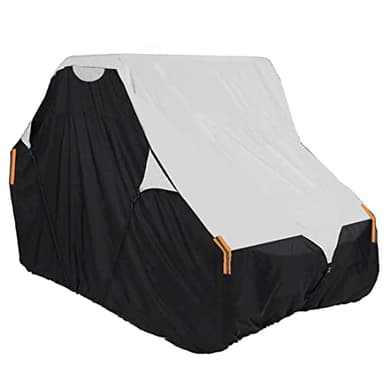 Softclub UTV Cover with Heavy Duty 420D Oxford Fabric, Side by Side UTV Cover Protects from Rain, Hail, Leaves and UV, XL 134’’x70’’x75’’ Utility Vehicle Storage Cover Fit Polaris Can-Am Defender