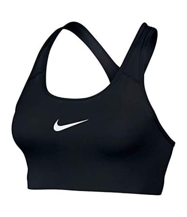 Women's Nike Swoosh Sports Bra, Sports Bra for Women with Compression & Medium Support, Black/White, M
