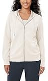 ODODOS Women's Modal Soft Full-Zip Hoodies Casual Relaxed Fall Outfit Hooded Jacket with Pockets, Ivory, Medium