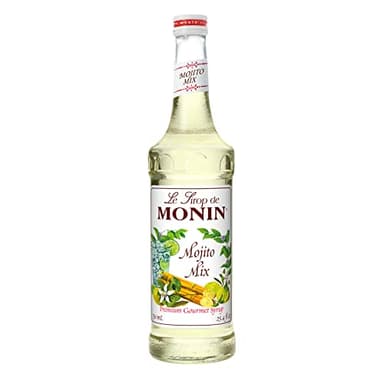 Monin - Mojito Mix Syrup, Sweet Herbal Mint Flavor, Great for Frozen Cocktails, Mocktails, & Delicious Desserts, Gluten-Free, Vegan, Non-GMO (750 ml)