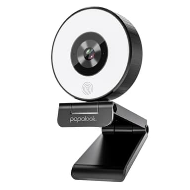 papalook 2K Webcam with Light and Privacy Cover, PA552 Full HD Streaming Web Camera with Dual Microphones, Plug and Play USB Computer Webcam for PC Laptop Desktop, Mac Zoom Skype Teams