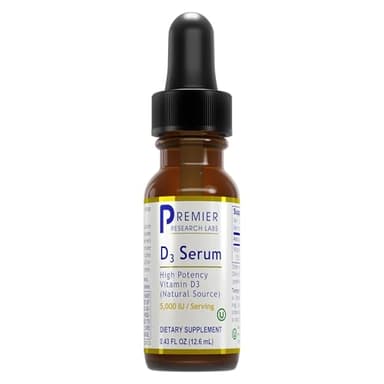 Premier Research Labs Vitamin D3 Serum - Liquid Vitamin D Oil Drops for Adults, Liquid Vitamin D3 5000 IU, Sublingual Vit D3 Liquid - 0.43 fl oz