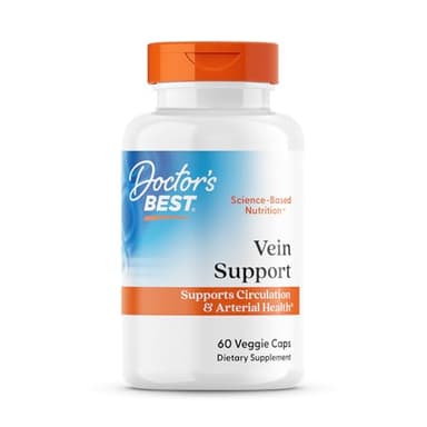 Doctor's Best Vein Support Supplement - Contains Diosmin & Hesperidin, Circulation Support for Legs & Feet, for Men & Women, Formula with Vitamin K2 & Natural Orange Extract, Vegan - 60 Veg Caps