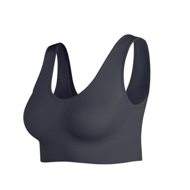 JEMINAY Women's Wireless Sleep Bras Unpadded Seamless Comfort Bras Throw-on Wirefree Bralettes,1*Black,XL