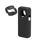 Action Camera Case Fit for Insta-360 ONE X3, Waterproof Durable Silicone Protective Cover Lens Cap Compatible for Insta-360 ONE X3 Accessory(Black)