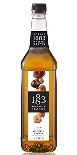 1883 Roasted Hazelnut Syrup for Drinks – Premium French Coffee Syrup – Made in France – 1 Liter Bottle – Perfect for Lattes, Cocktails & Desserts