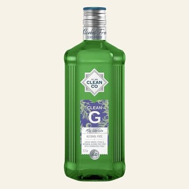 CleanCo Clean G - Alcohol-Free Gin Alternative | Award-Winning Zero Proof Spirits | Sugar Free Low Calorie No Sweeteners | Vegan & Gluten-Free | Alcohol Free Cocktails | 23.7fl oz (700ml)