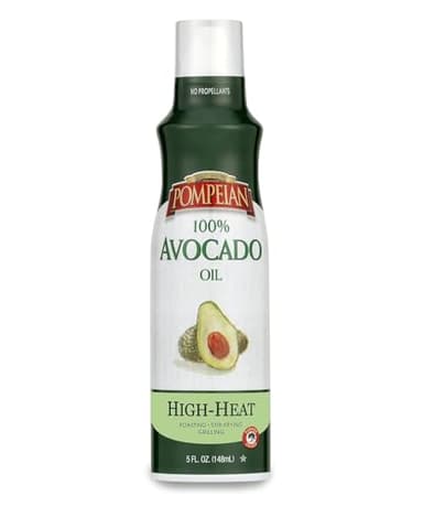 Pompeian 100% Avocado Oil Cooking Spray - 5 fl oz - 148 mL - No Propellants - High Heat Olive Oil for Cooking - Mild Nutty Flavor for Stir Fry, Roasting & Grilling