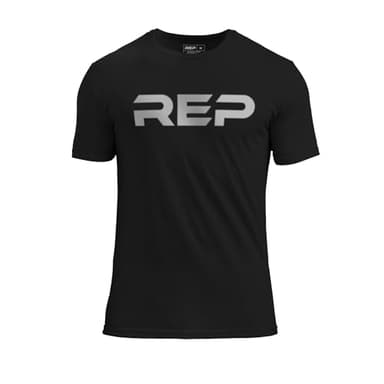 REP Fitness Men's Daily Driver 2.0 Tri-Blend Crew Tee (US, Alpha, Large, Regular, Regular, Heather Black/White)