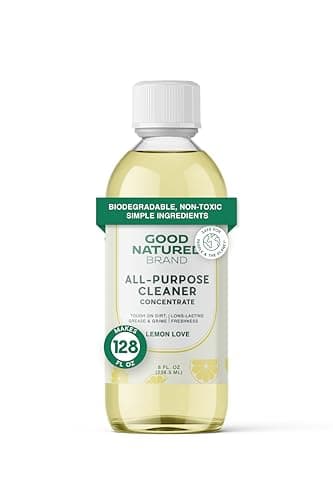 Good Natured Brand All-Purpose Cleaner Concentrate | 8oz makes 128oz | Lemon Essential Oil | 16X Concentrated Natural Multi-Surface Cleaner