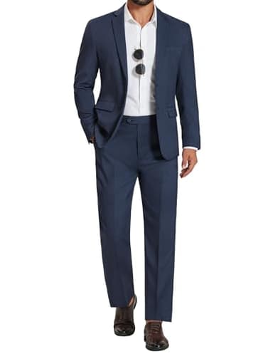 COOFANDY Men's 2 Piece Suits Classic Fit Suit Set 2 Button Blazer Jacket and Dress Pants for Wedding Business Prom