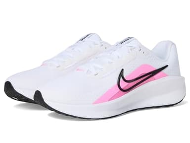 Nike Women's Downshifter 13 Road Running Shoes, White/Pink Spell-Black, 5.5 Extra Wide