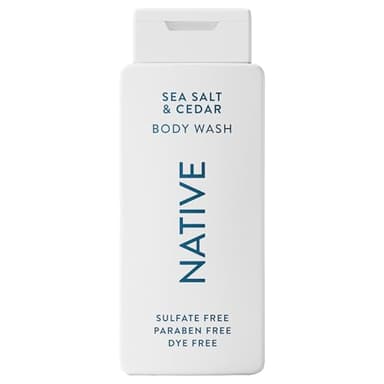 Native Body Wash Contains Naturally Derived Ingredients | For Women & Men, Sulfate, Paraben, & Dye Free Leaving Skin Soft and Hydrating | Sea Salt & Cedar 18 oz