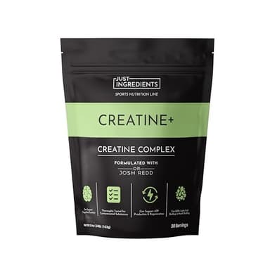 JUST INGREDIENTS Creatine Monohydrate Powder with Rejen Fulvic Mineral Complex - Supports Muscle Recovery, Energy, Strength, Cognitive Function - 30 Servings